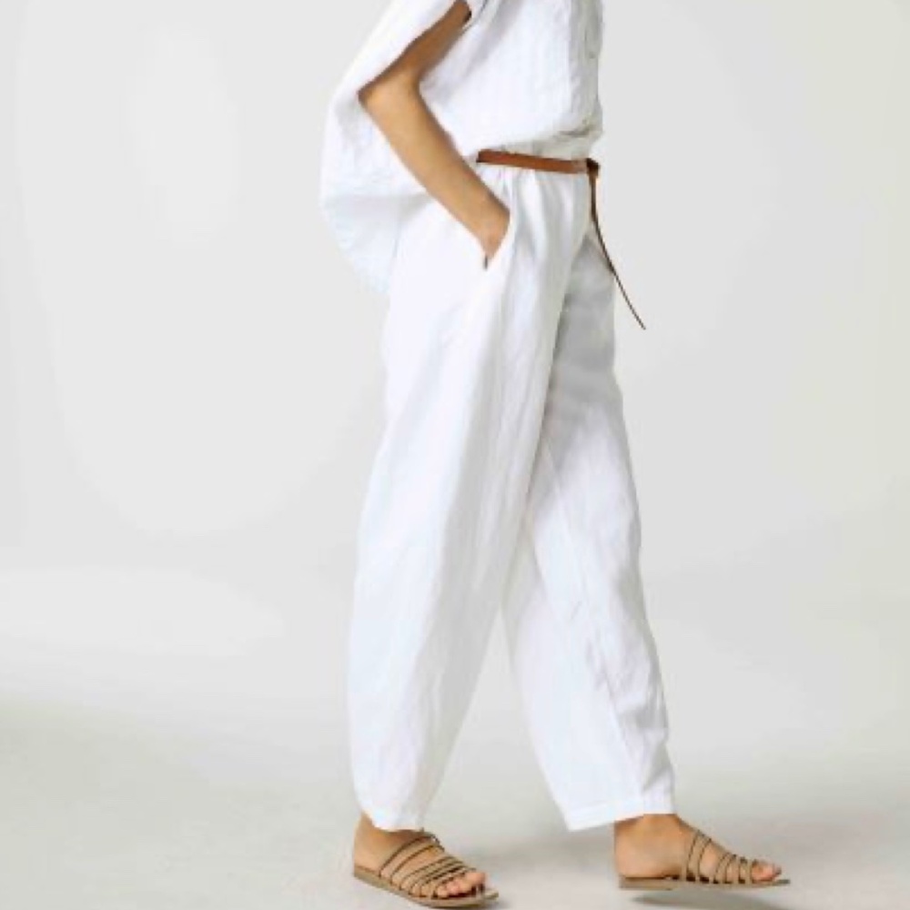 Oska 100% Linen Barrel Leg Pants